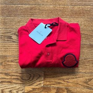 Red Moncler Polo Shirt with Logo – Size 3XL (Fits US 1XL)